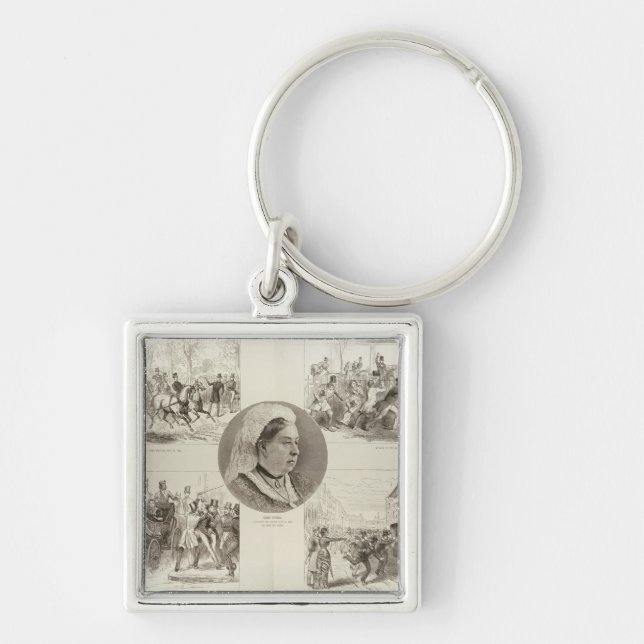 Illustrations of Attacks on Queen Victoria Key Ring (Front)
