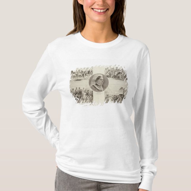 Illustrations of Attacks on Queen Victoria T-Shirt (Front)