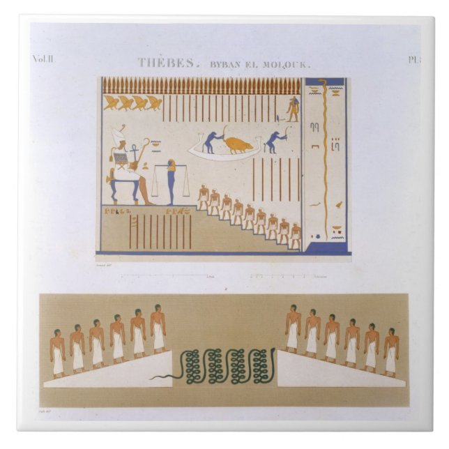 Illustrations of frescos from Byban el Molouk, The Tile (Front)