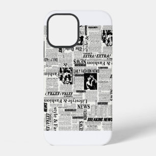 Illustrations of newspapers front page art work wa iPhone 12 case