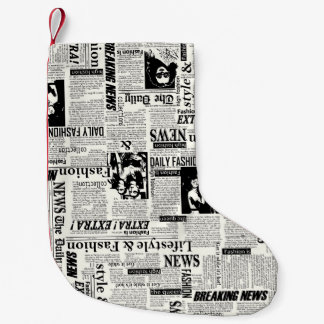Illustrations of newspapers front page art work wa small christmas stocking