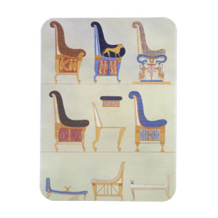 Illustrations of various painted seats and armchai magnet