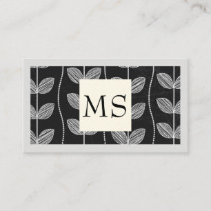 Illustrative Chalk Flower Pattern Business Card