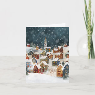 Illustrative Christmas city Card