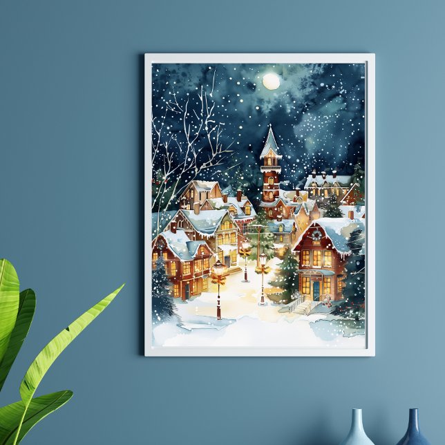 Illustrative Christmas  city in the snow Poster (Creator Uploaded)