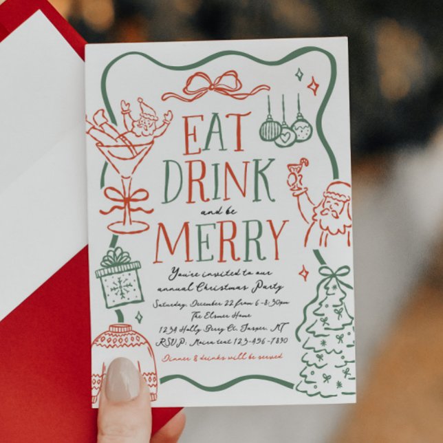 Illustrative Christmas Party Invitation (Creator Uploaded)