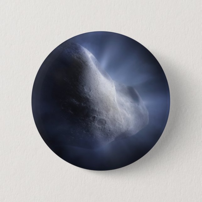 Illustrative Close-Up The Comet Tempel. 6 Cm Round Badge (Front)