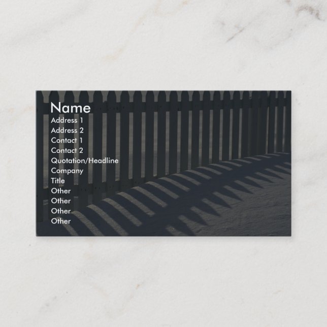 Illustrative Fence and shadow Business Card (Front)