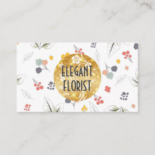 Illustrative Flowers Floral Elements Business Card