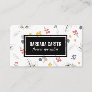 Illustrative Flowers Floral Elements Business Card