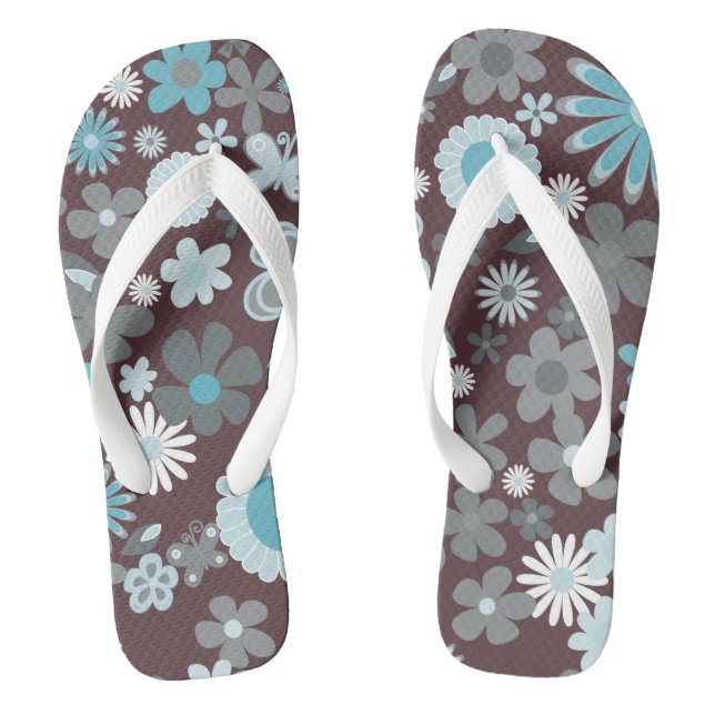 Illustrative Flowers Jandals (Footbed)