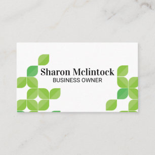 Illustrative Green Leaves Business Card
