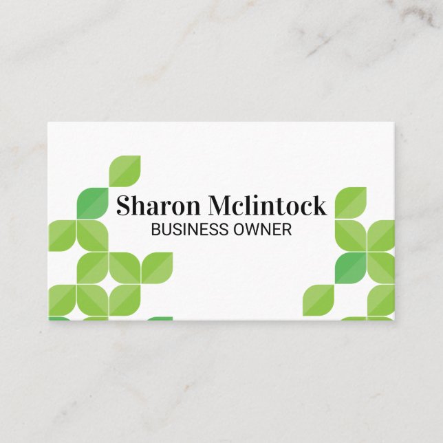 Illustrative Green Leaves Business Card (Front)