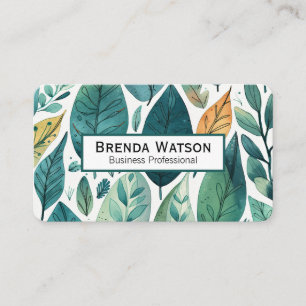 Illustrative Leaves Pattern Plants Business Card