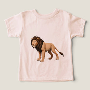Illustrative Lion with Full Brown Mane