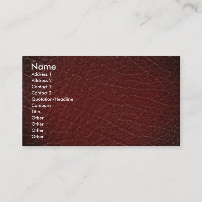 Illustrative Red leather texture Business Card (Front)
