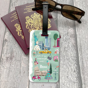 Illustrative travel city map   Luggage Tag