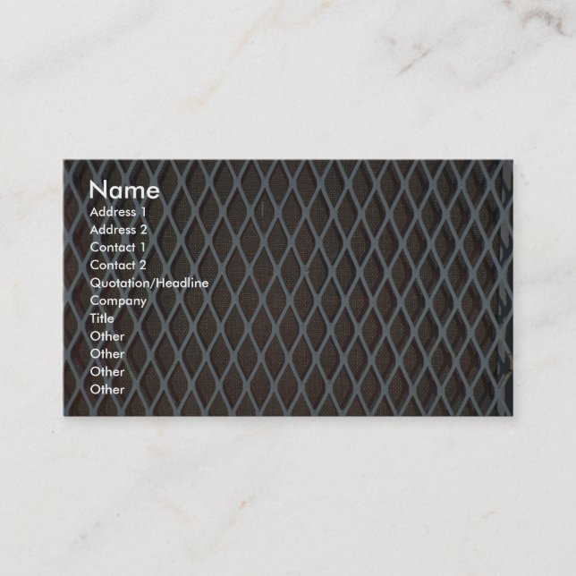Illustrative White metal grill Business Card (Front)