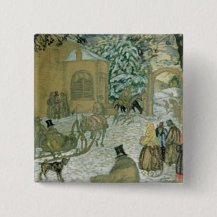 Illustraton for 'Dubrovsky', by Alexander Pushkin 15 Cm Square Badge