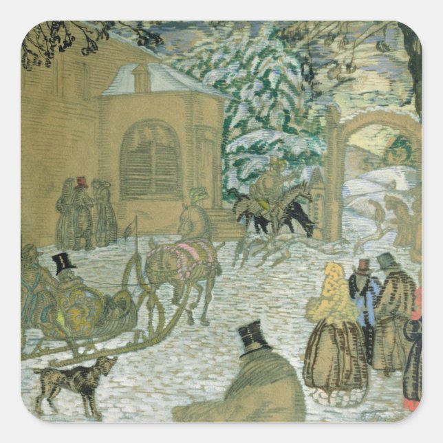 Illustraton for 'Dubrovsky', by Alexander Pushkin Square Sticker (Front)