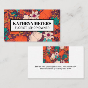 Illustrious Flowers Background Business Card