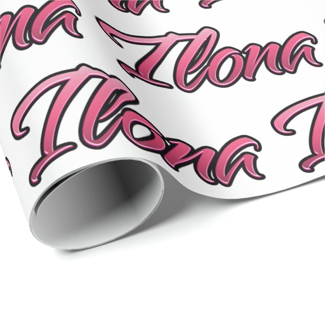 Ilona faded pink personalized gift wrap (Roll Corner)