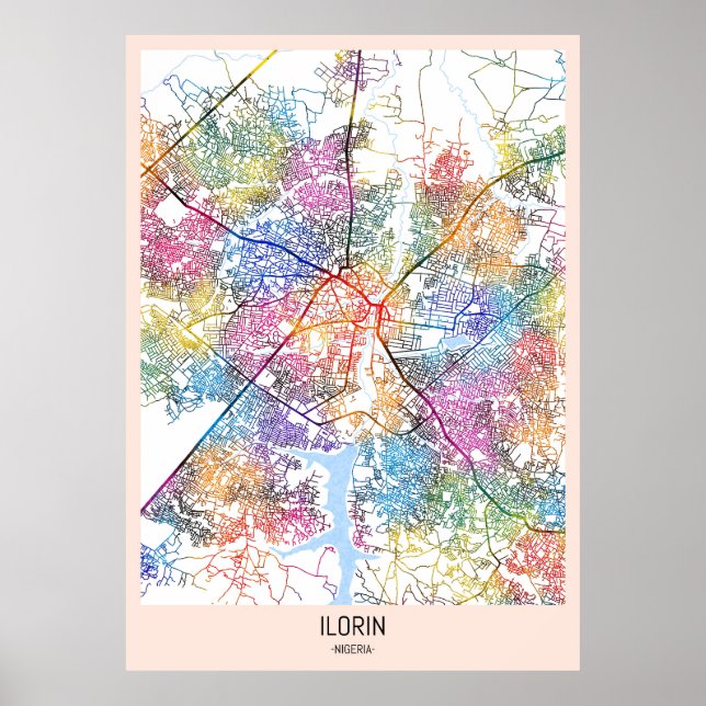 Ilorin Nigeria City Map Poster (Front)