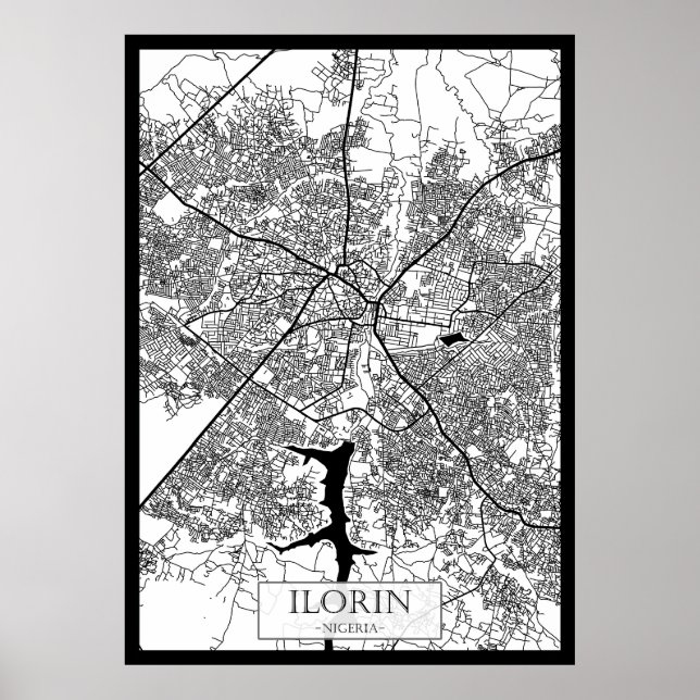 Ilorin Nigeria City Map Poster (Front)
