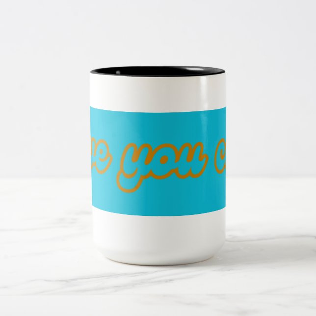 ilove coffe Two-Tone coffee mug (Center)