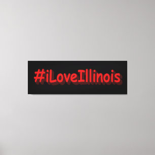 "#iLoveIllinois " Cute Design. Buy Now Canvas Print