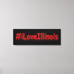 "#iLoveIllinois " Cute Design. Buy Now Canvas Print