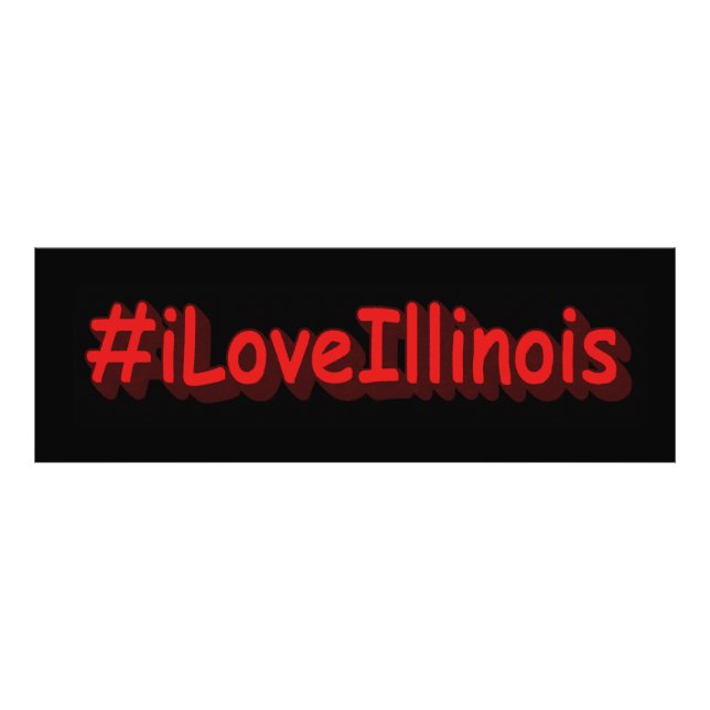 "#iLoveIllinois " Cute Design. Buy Now Photo Print (Front)