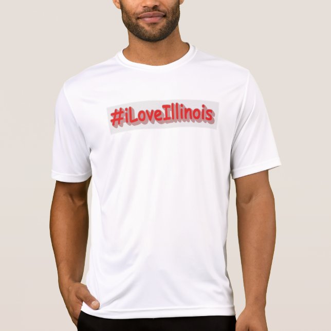 "#iLoveIllinois " Cute Design. Buy Now T-Shirt (Front)