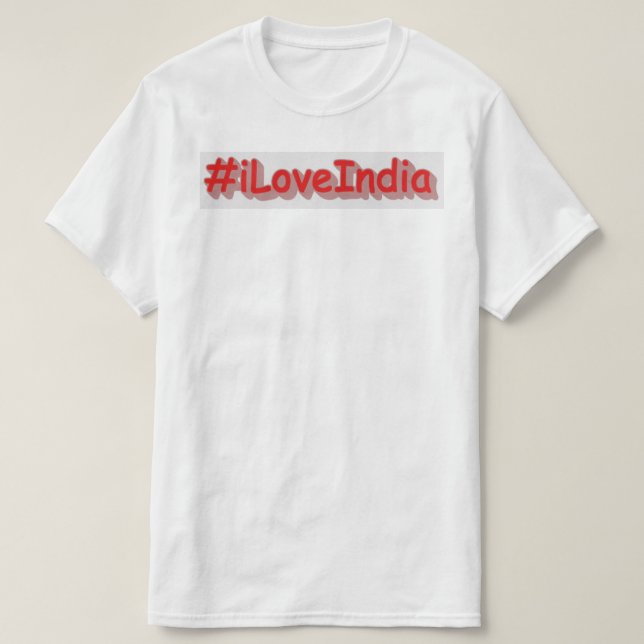 "#iLoveIndia" Cute Design. Buy Now T-Shirt (Design Front)