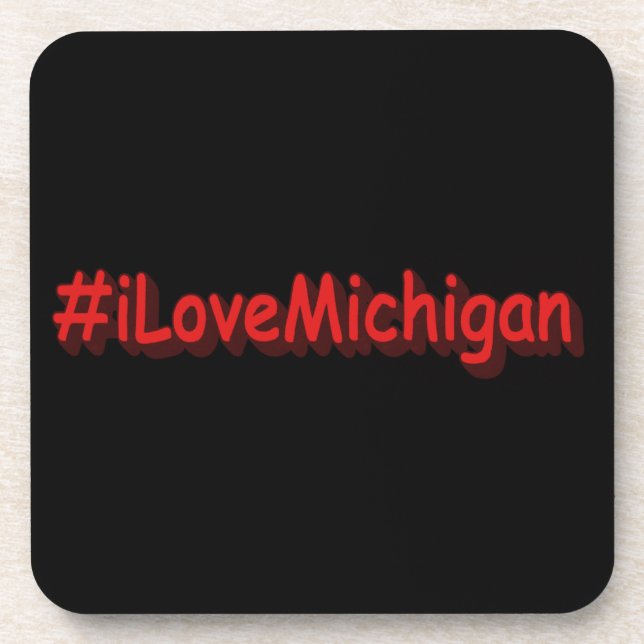 "#iLoveMichigan " Cute Design. Buy Now Coaster (Front)
