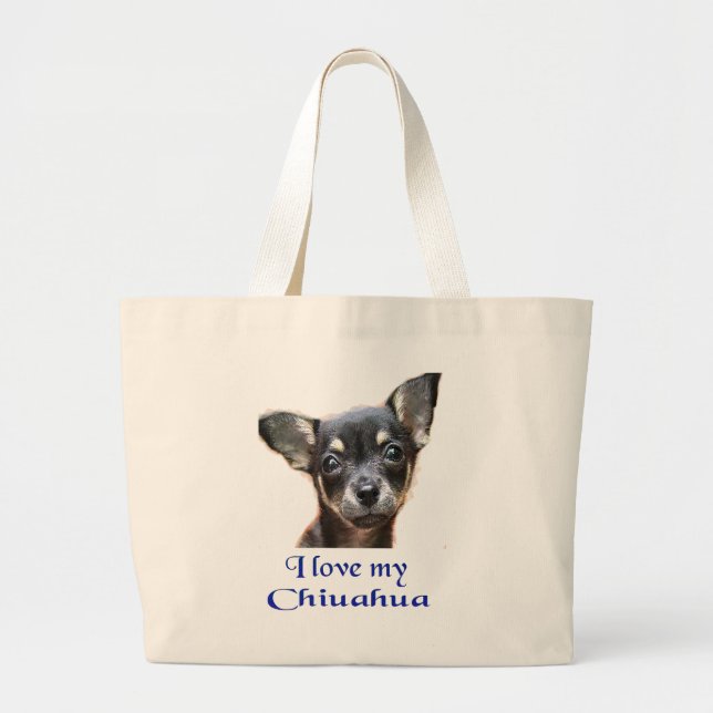 Ilovemychiwawatee Large Tote Bag (Front)
