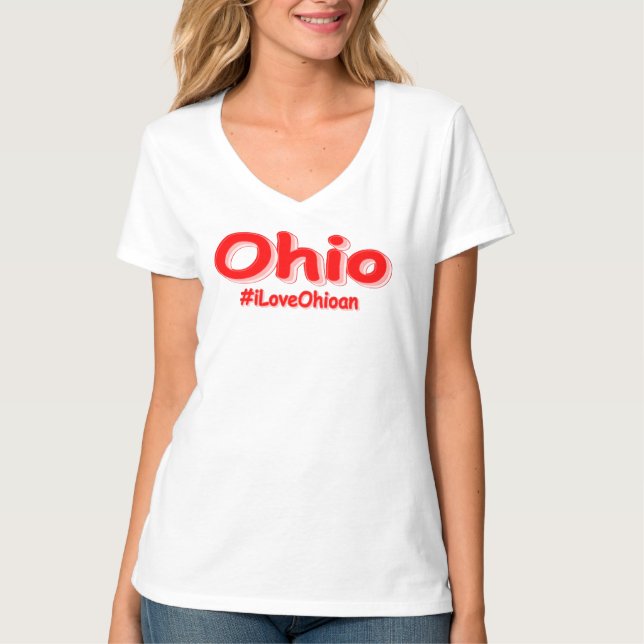 "#iLoveOhioan" Cute Design. Buy Now T-Shirt (Front)