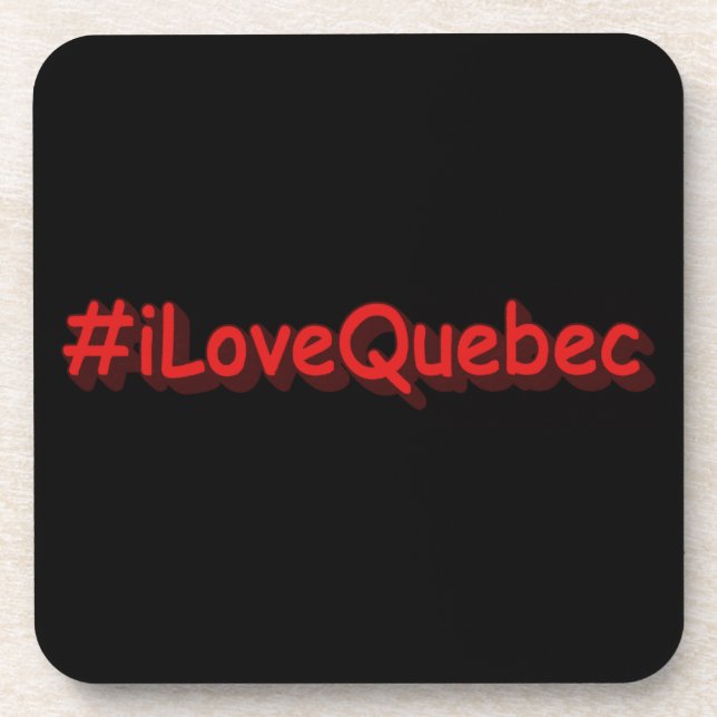 "#iLoveQuebec " Cute Design. Buy Now Coaster (Front)