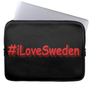 "#iLoveSweden" Cute Design. Buy Now Laptop Sleeve