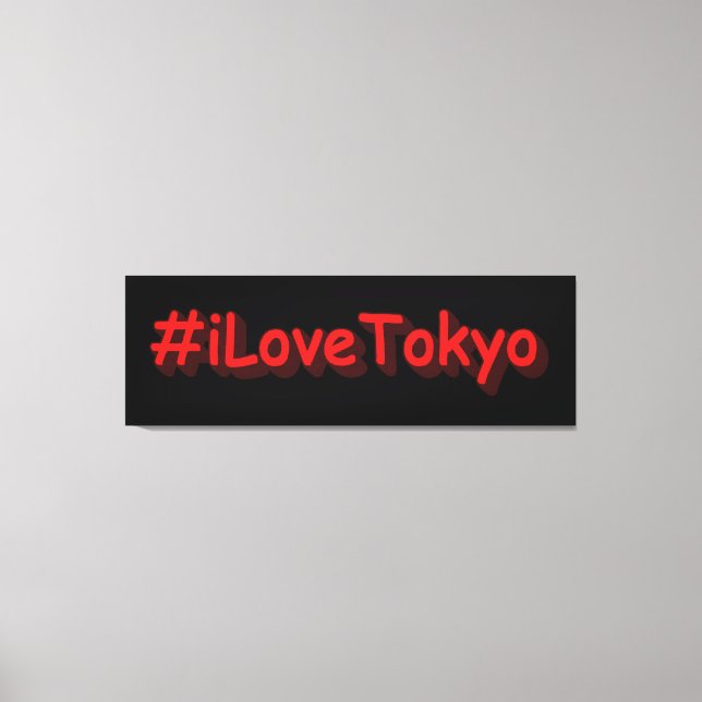 "#iLoveTokyo" Cute Design. Buy Now Canvas Print (Front)