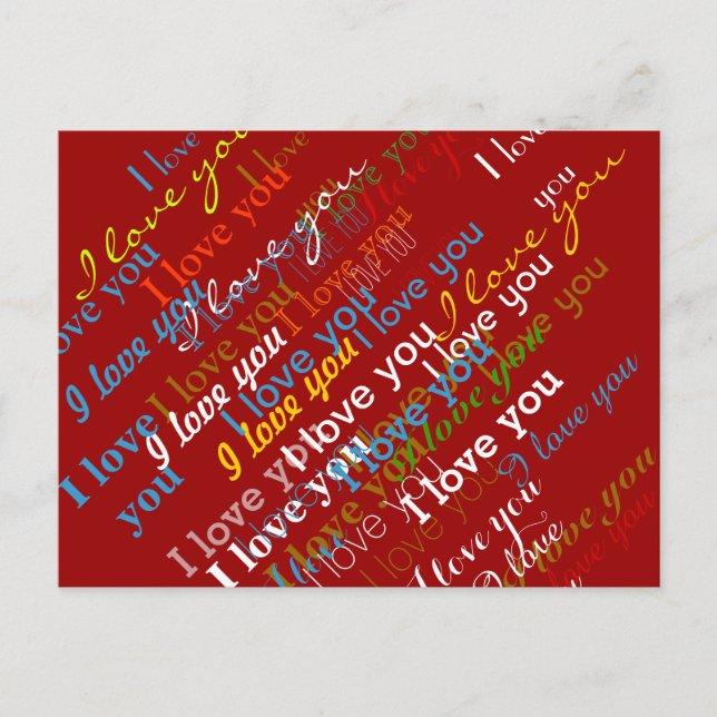 iloveyou colour pattern postcard (Front)