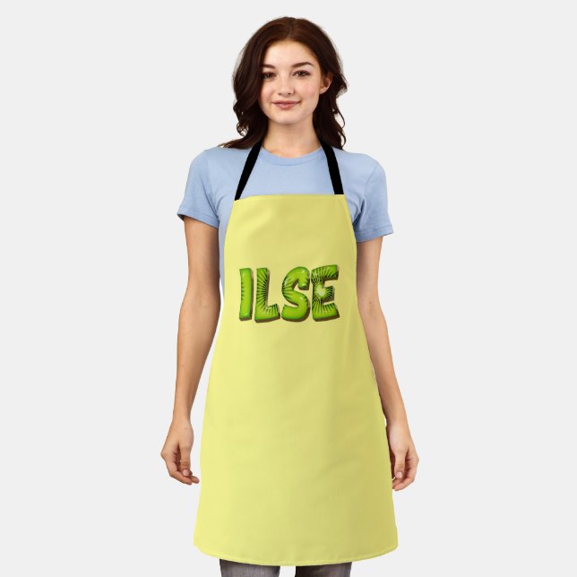 Ilse Name Kiwi Design Kitchen Apron Apron (Worn)