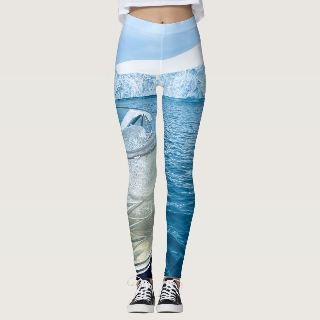 Ilulissat Greenland Iceberg Cocktails Arctic Fun Leggings (Front)