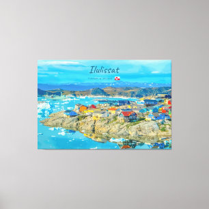 Ilulissat, Greenland - Iceberg Town Canvas Print