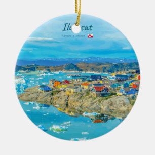 Ilulissat, Greenland - Iceberg Town Ceramic Tree Decoration