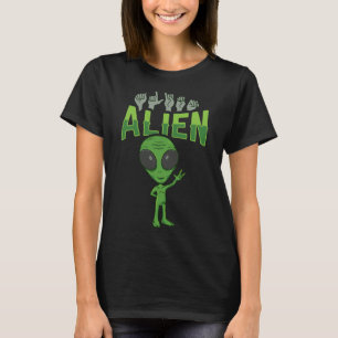 Ily Alien Asl Hand Gesture Deaf Hearing Loss Aware T-Shirt