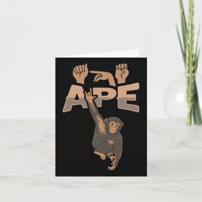 Ily Ape Asl Hand Gesture Deaf Hearing Loss Awarene Card (Front)