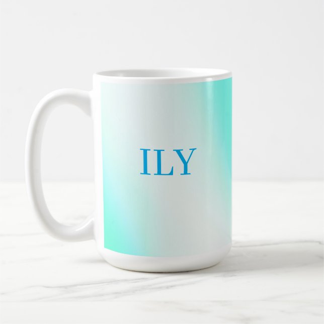 ILY Aqua Customisable Mug (Left)