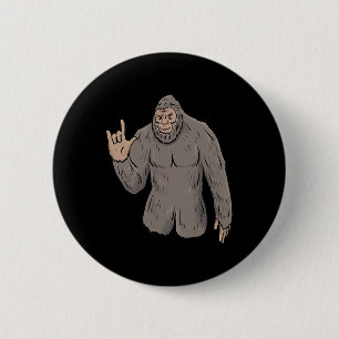 ILY BIG Foot ASL Hand Gesture Deaf Hearing Loss Aw 6 Cm Round Badge