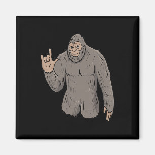 Ily Big Foot Asl Hand Gesture Deaf Hearing Loss Aw Magnet